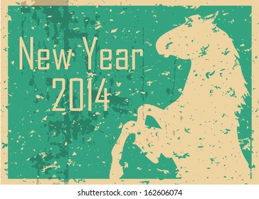 Happy new year 2014, year of the horse. Vector