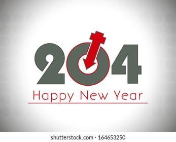 Happy New Year 2014 illustration with male female symbol