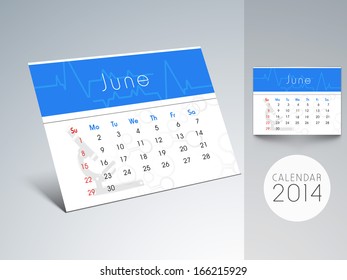 Happy New Year 2014 June month calendar..  