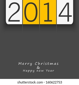 Happy New Year 2014 and Merry Christmas celebration background. 