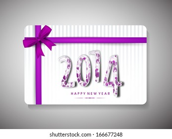 Happy New Year 2014 and Merry Christmas celebration greeting card. 