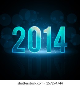 Happy New Year 2014 Message Neon Background | EPS10 Vector Illustration