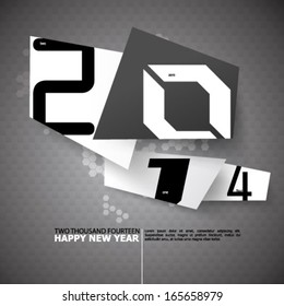 Happy New Year 2014 Modern Design Background