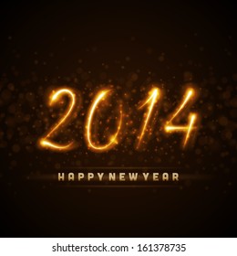 Happy new year 2014 numbers message from light vector background. Eps 10. Greeting card.