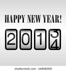 Happy New Year 2014 Odometer - Happy New Year background design with 2014 odometer.  EPS8 file.