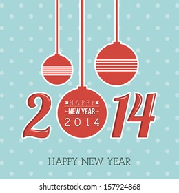 happy new year 2014 over dotted background  vector illustration 