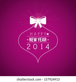 happy new year 2014 over purple background  vector illustration 