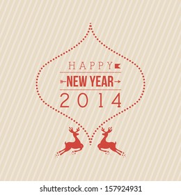 happy new year 2014 over lineal background  vector illustration 