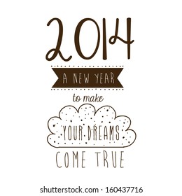 happy new year 2014 over white background vector illustration