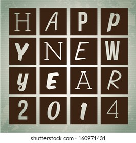 happy new year 2014 over gray  background  vector illustration  