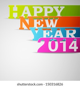 Happy new year 2014 paper strips eps10 vector illustration