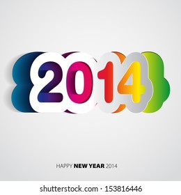 Happy New Year 2014 rainbow vector card