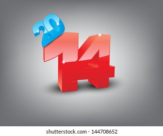 Happy new Year 2014 with space for text (EPS 10 Vector)