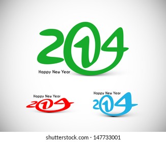 Happy new year 2014 text design. 