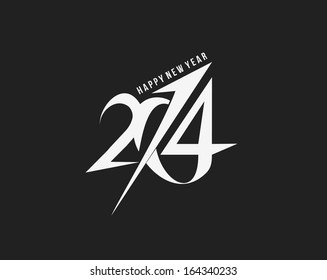 Happy New Year 2014 Text Design 