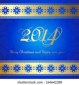 Happy new year 2014 text design. Vector illustration.