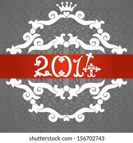 Happy New Year! 2014 Title. Vector illustration 