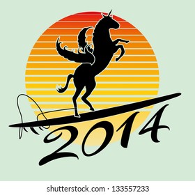 happy new year 2014 vector art