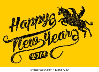 happy new year 2014 vector art