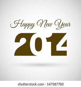 Happy new Year 2014, vector illustration. 