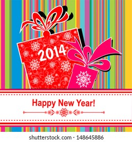 Happy new year 2014! Vector Illustration 