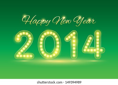 Happy New Year 2014, Vector illustration.