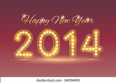 Happy New Year 2014, Vector illustration.