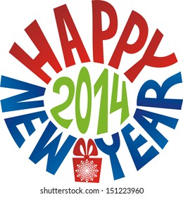 Happy new year 2014 vector illustration