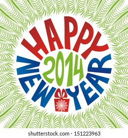 Happy new year 2014 vector illustration