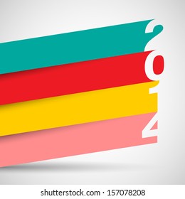 Happy New Year 2014, vector illustration.
