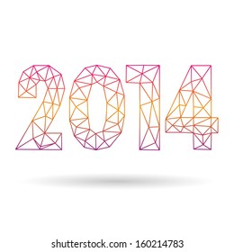 Happy New Year 2014, vector illustration