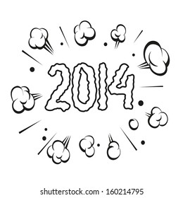 Happy New Year 2014, vector illustration