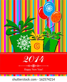 Happy new year 2014! Vector Illustration 