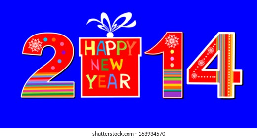 Happy new year 2014! Vector Illustration 