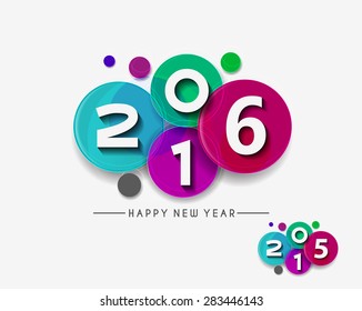 Happy new year 2015 and 2016 Text Design 