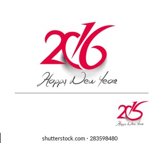 Happy new year 2015 and 2016 Text Design 