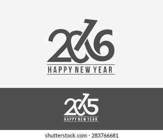 Happy new year 2015 and 2016 Text Design 