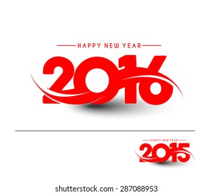 Happy new year 2015 and 2016 Text Design