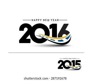 Happy new year 2015 and 2016 Text Design