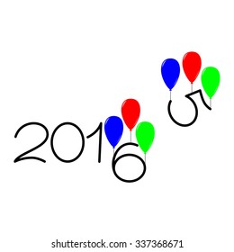 Happy new year 2015 and 2016 text design on the white background