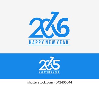 Happy new year 2015 and 2016 Text Design