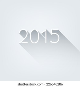 Happy new year 2015. Abstract vector Illustration. Flat style number 2015 with shadow. Background for banner, poster, flyer, card, postcard, invitation, cover, brochure. Logo design.