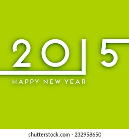 Happy New Year 2015 Abstract Creative Greeting Card Template in Modern Flat Style with Long Shadow for Holiday Designs. 