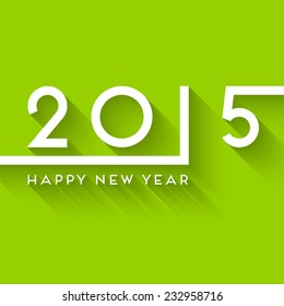 Happy New Year 2015 Abstract Creative Greeting Card Template in Modern Flat Style with Long Shadow for Holiday Designs. 