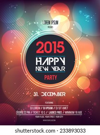 Happy New Year 2015  Abstract  Flyer Template. Can be used as poster. Vector