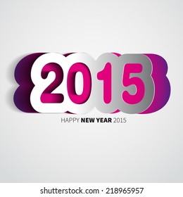 Happy New Year 2015 background with papercut year, vector illustration