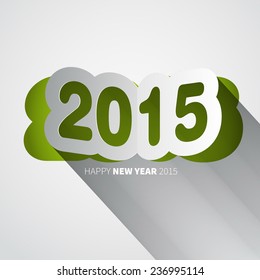 Happy New Year 2015 background with papercut year, vector illustration