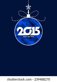 Happy new year 2015 background design with beautiful Christmas ball. 