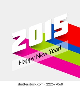 Happy new year 2015 card. Vector illustration.