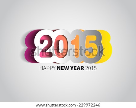 Happy New Year 2015 card, vector background
